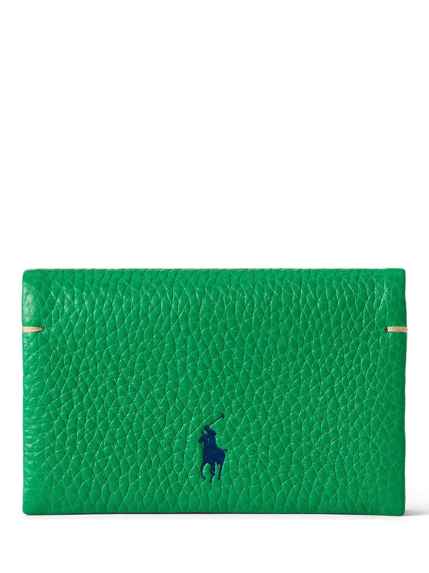 Polo Ralph Lauren Leather Flapover Purse, Parrot