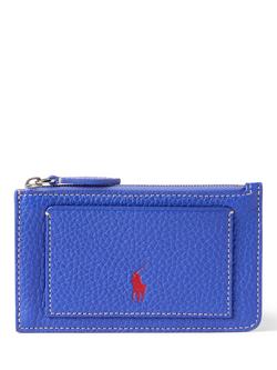 Polo Ralph Lauren Leather Zip Card Case, Jellyfish, Jellyfish