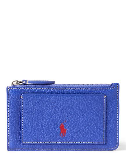 Polo Ralph Lauren Leather Zip Card Case, Jellyfish, Jellyfish