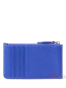 Polo Ralph Lauren Leather Zip Card Case, Jellyfish - view 2, Jellyfish
