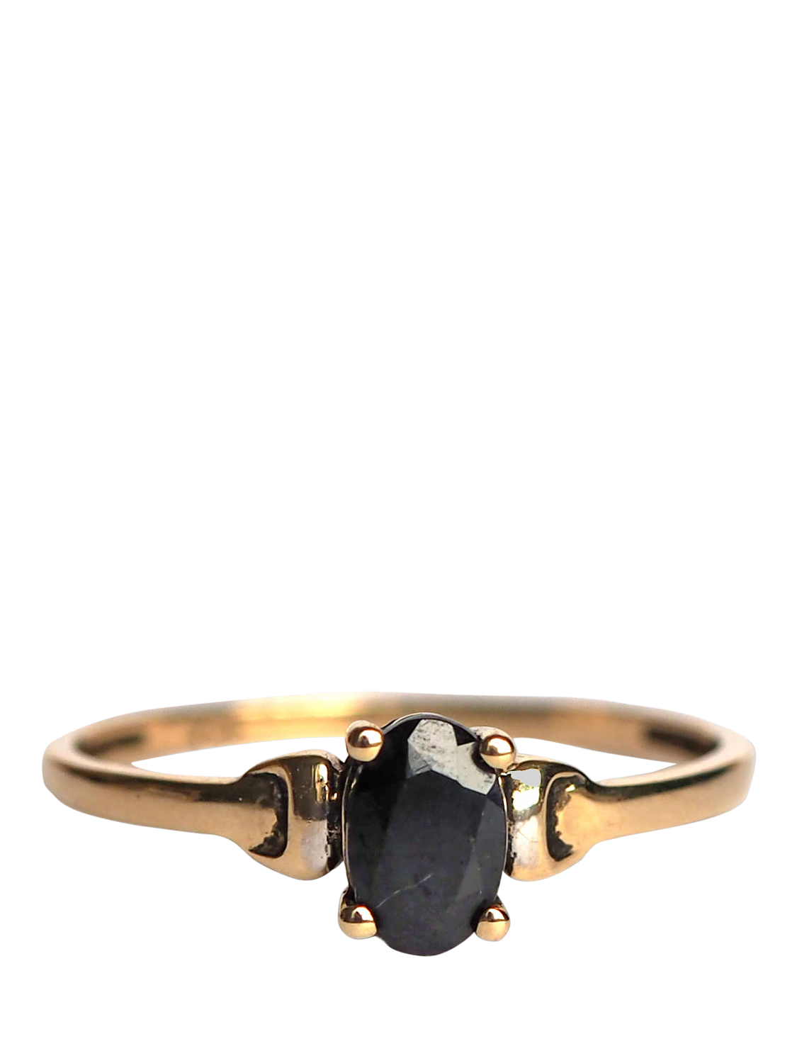 Product image 1 of 1, which shows L & T Heirlooms Pre-Loved 9ct Yellow Gold Oval Sapphire Ring