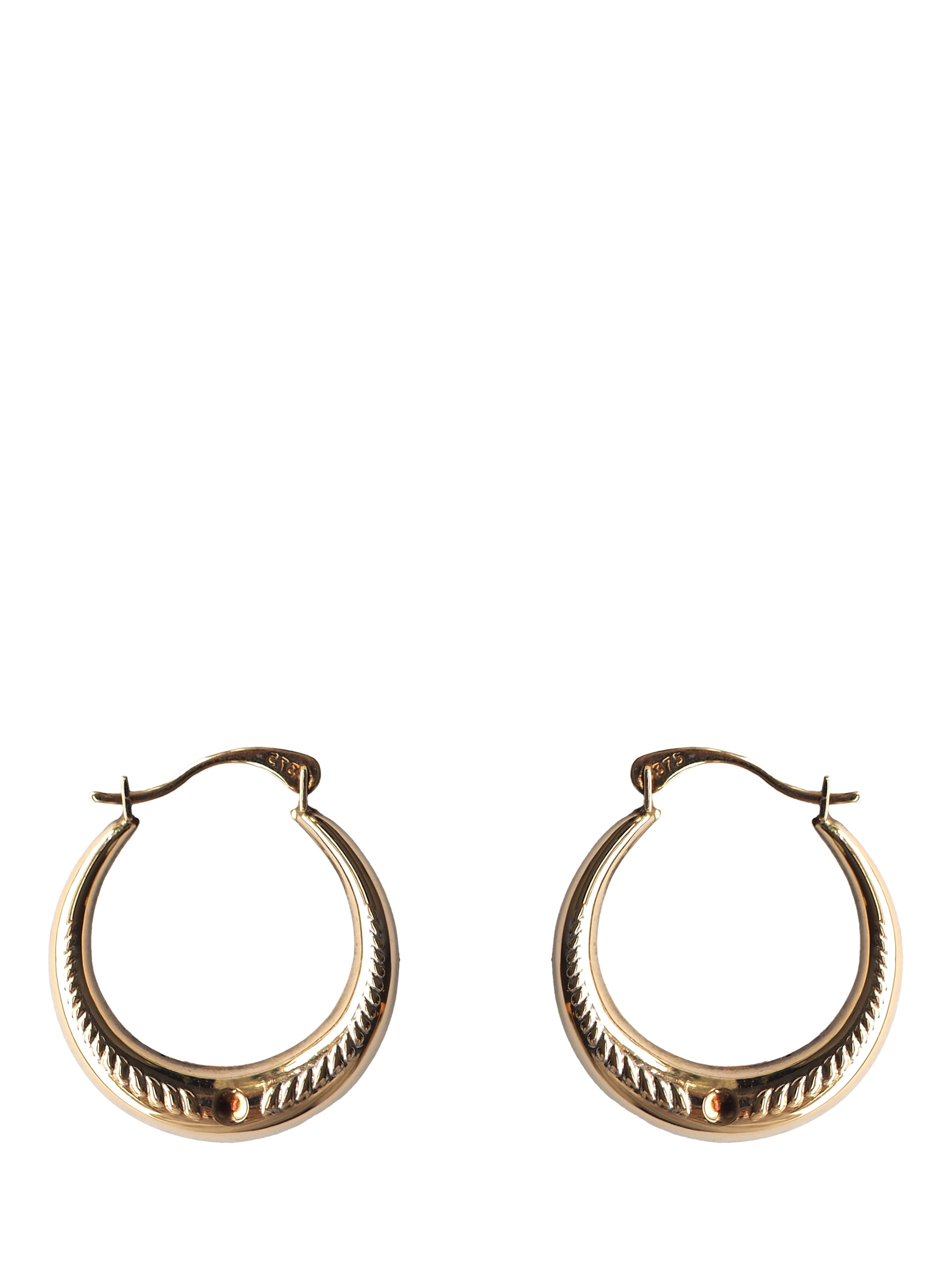 Product image 1 of 1, which shows L & T Heirlooms Pre-Loved 9ct Yellow Gold Creole Hoop Earrings