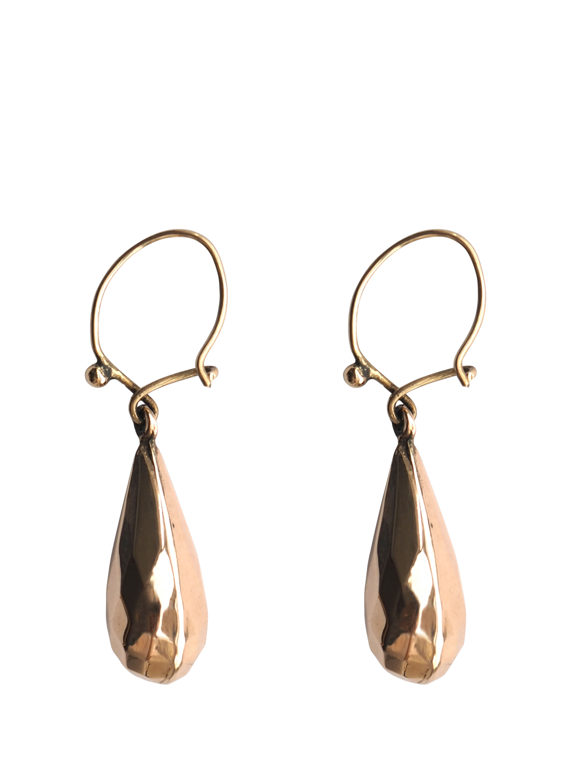 L T Heirlooms Pre Loved 9ct Rose Gold Bomber Dropper Earrings