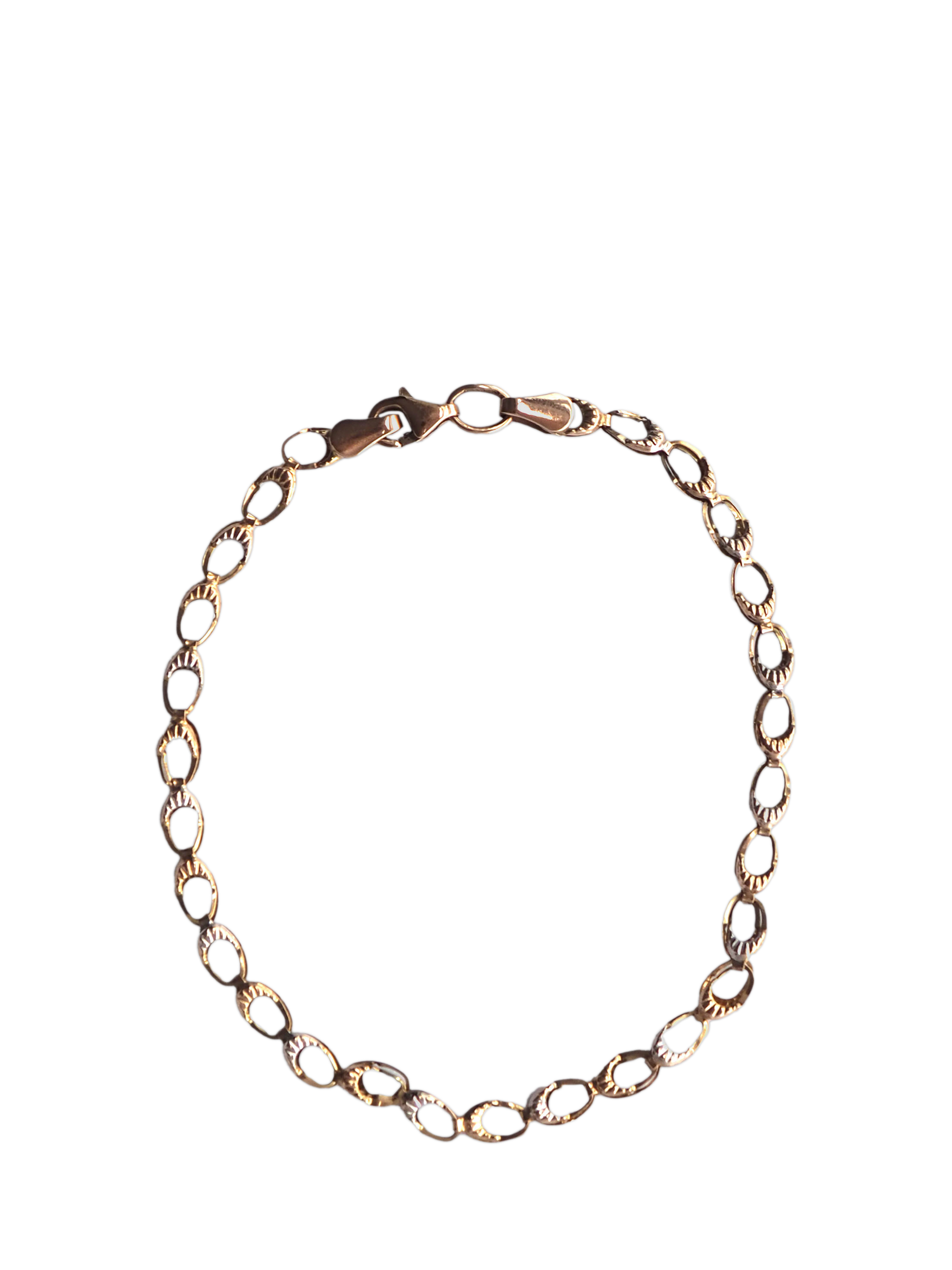 Product image 1 of 1, which shows L & T Heirlooms Pre-Loved 9ct Yellow Rhodium Plated Gold Oval Link Bracelet