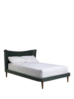 MADE Sawyer Velvet Upholstered Bed Frame, King Size, Gunmetal