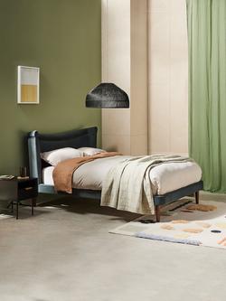 MADE Sawyer Velvet Upholstered Bed Frame, King Size, Gunmetal - view 2, Gunmetal