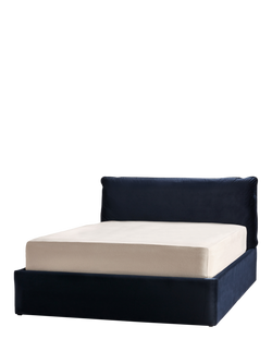 MADE Harlow Ottoman Storage Bed, King Size, Navy