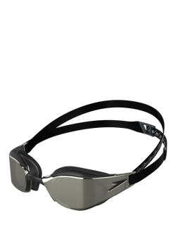 Speedo Fastskin Hyper Elite Mirror Swimming Goggles, Black/Grey/Chrome, Black/Grey/Chrome