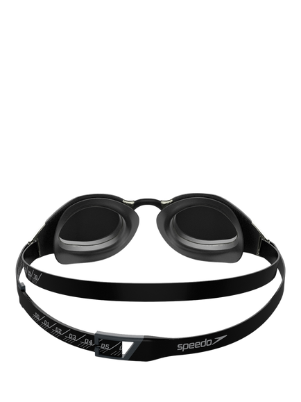 Speedo Fastskin Hyper Elite Mirror Swimming Goggles, Black/Grey/Chrome - view 2, Black/Grey/Chrome