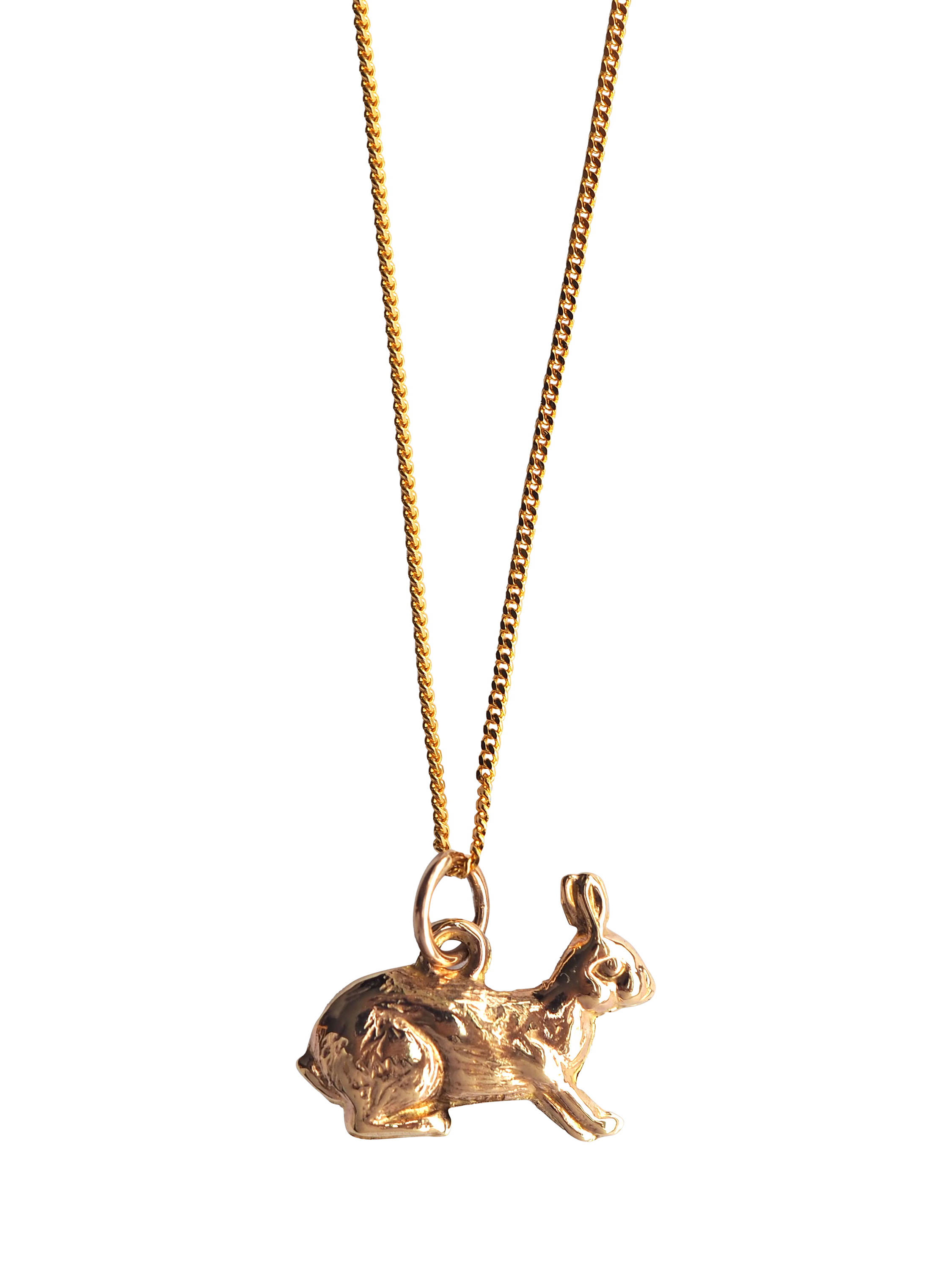 Product image 1 of 1, which shows L & T Heirlooms Pre-Loved 9ct Yellow Gold Hare Pendant Necklace, Dated Circa 1983