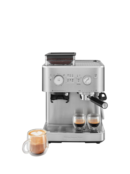 KitchenAid 5KES6551B Semi Automatic Espresso Machine with Burr Grinder, Stainless Steel