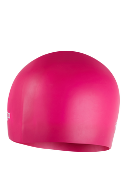 Speedo Adult Moulded Silicone Swimming Cap, Electric Pink - view 2, Electric Pink