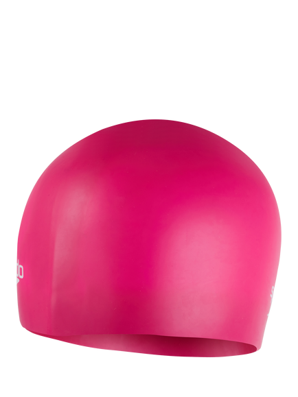 Speedo Adult Moulded Silicone Swimming Cap, Electric Pink - view 2, Electric Pink