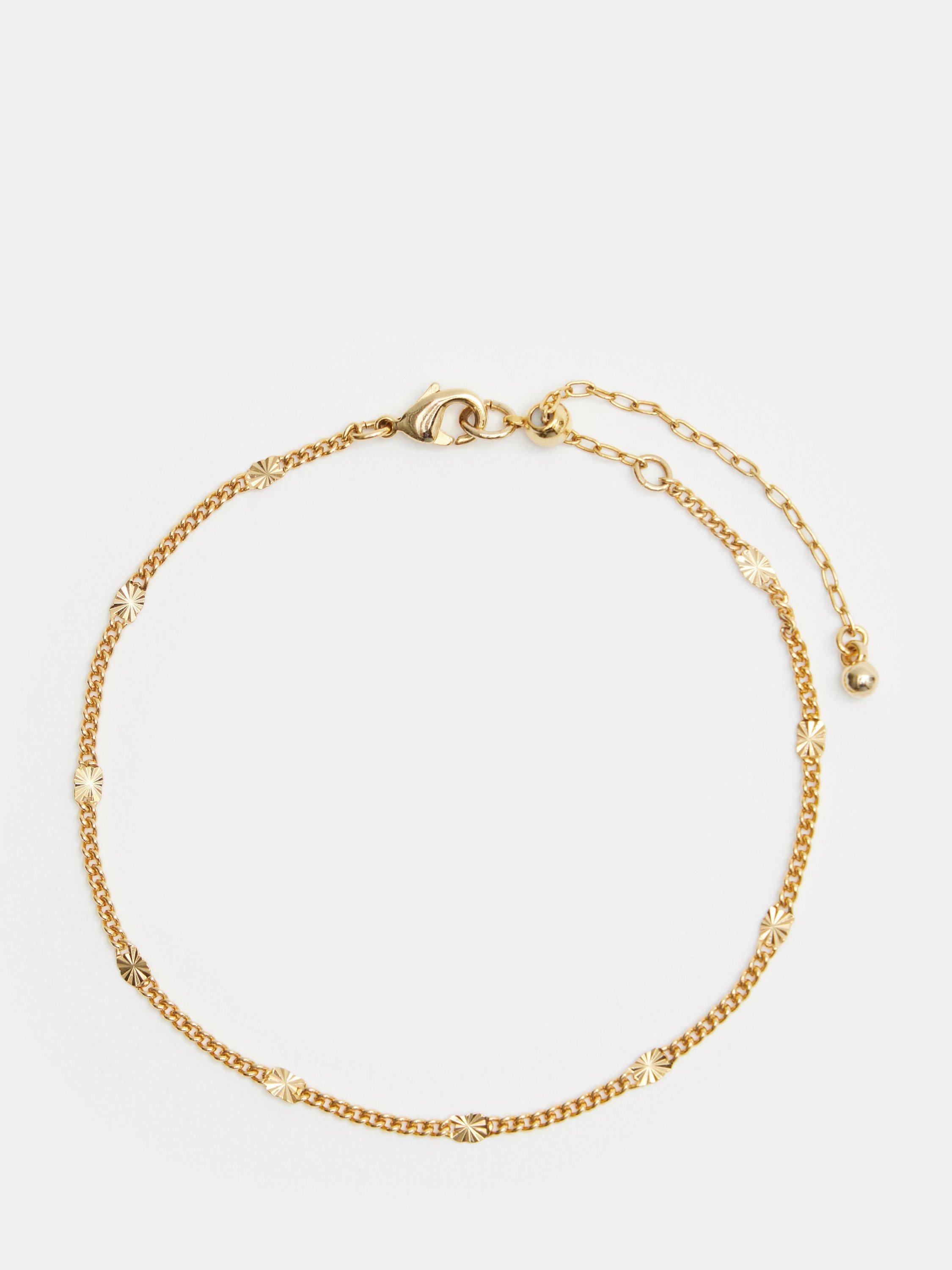 Product image 1 of 5, which shows HUSH Violet Chain Bracelet, Gold