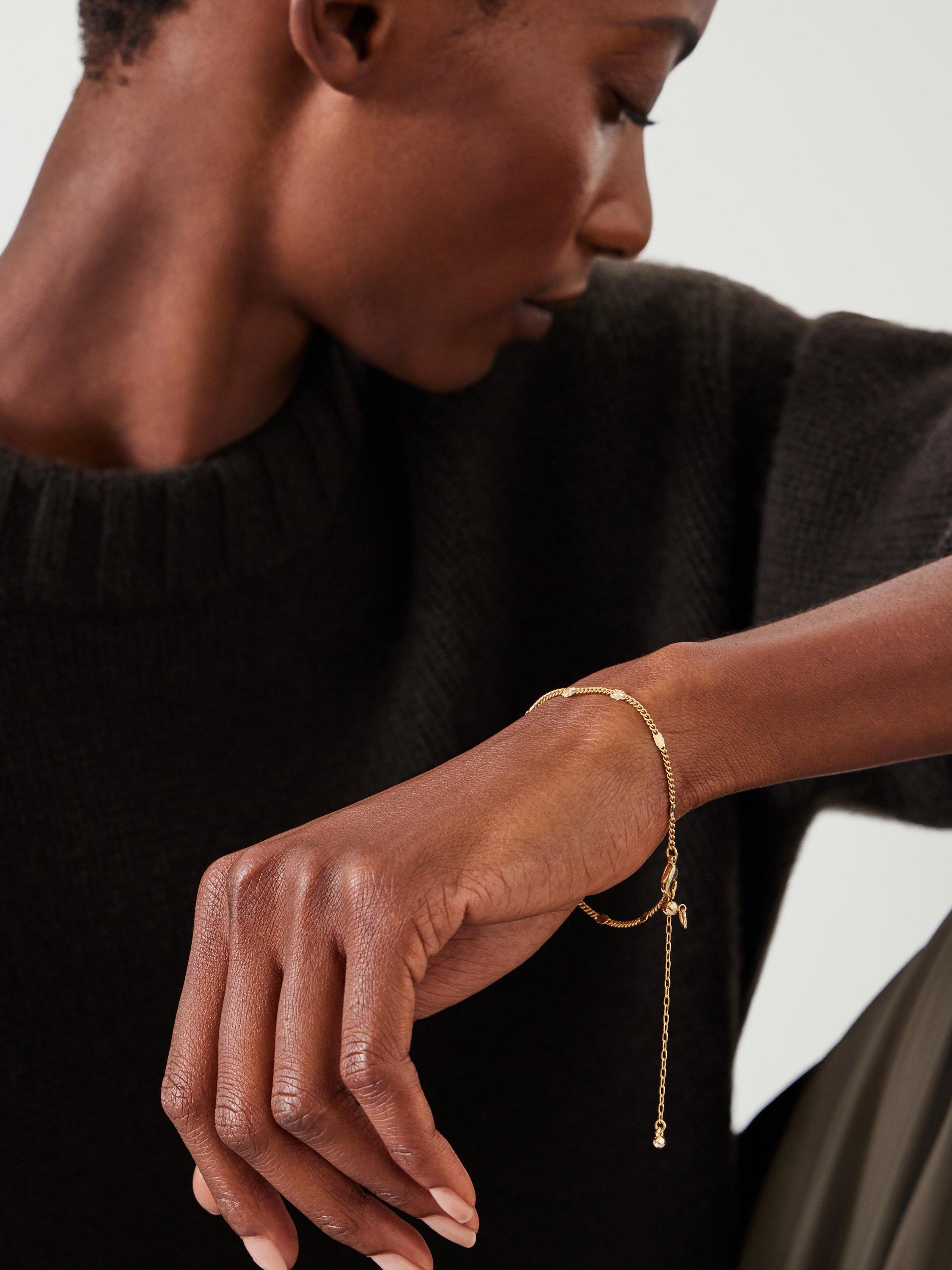Product image 2 of 5, which shows HUSH Violet Chain Bracelet, Gold