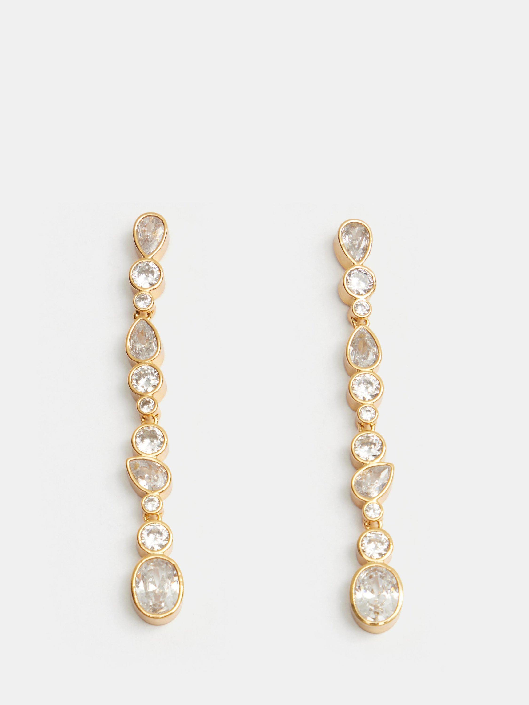 Product image 1 of 4, which shows HUSH Daniella Drop Earrings, Gold