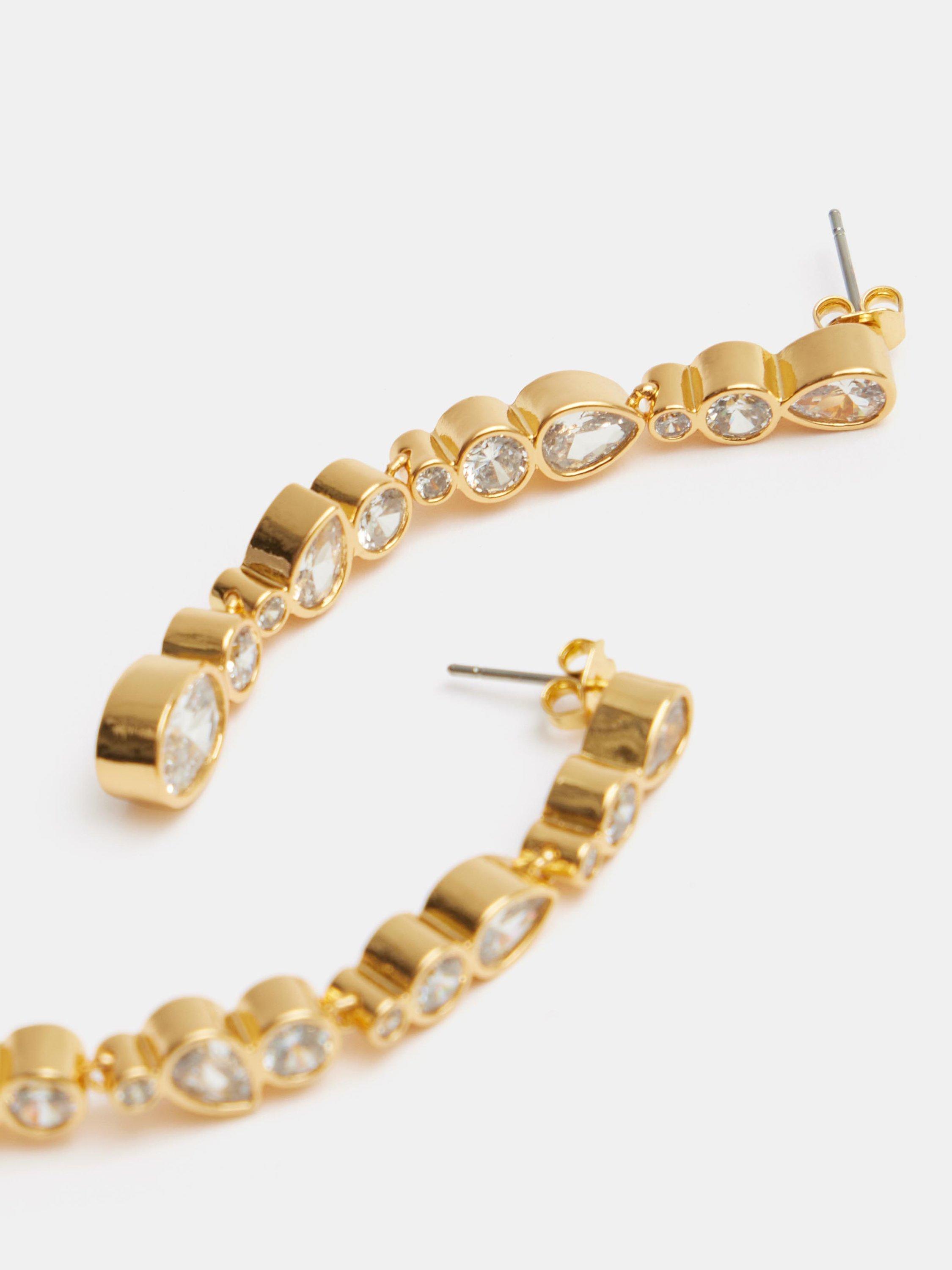 Product image 3 of 4, which shows HUSH Daniella Drop Earrings, Gold
