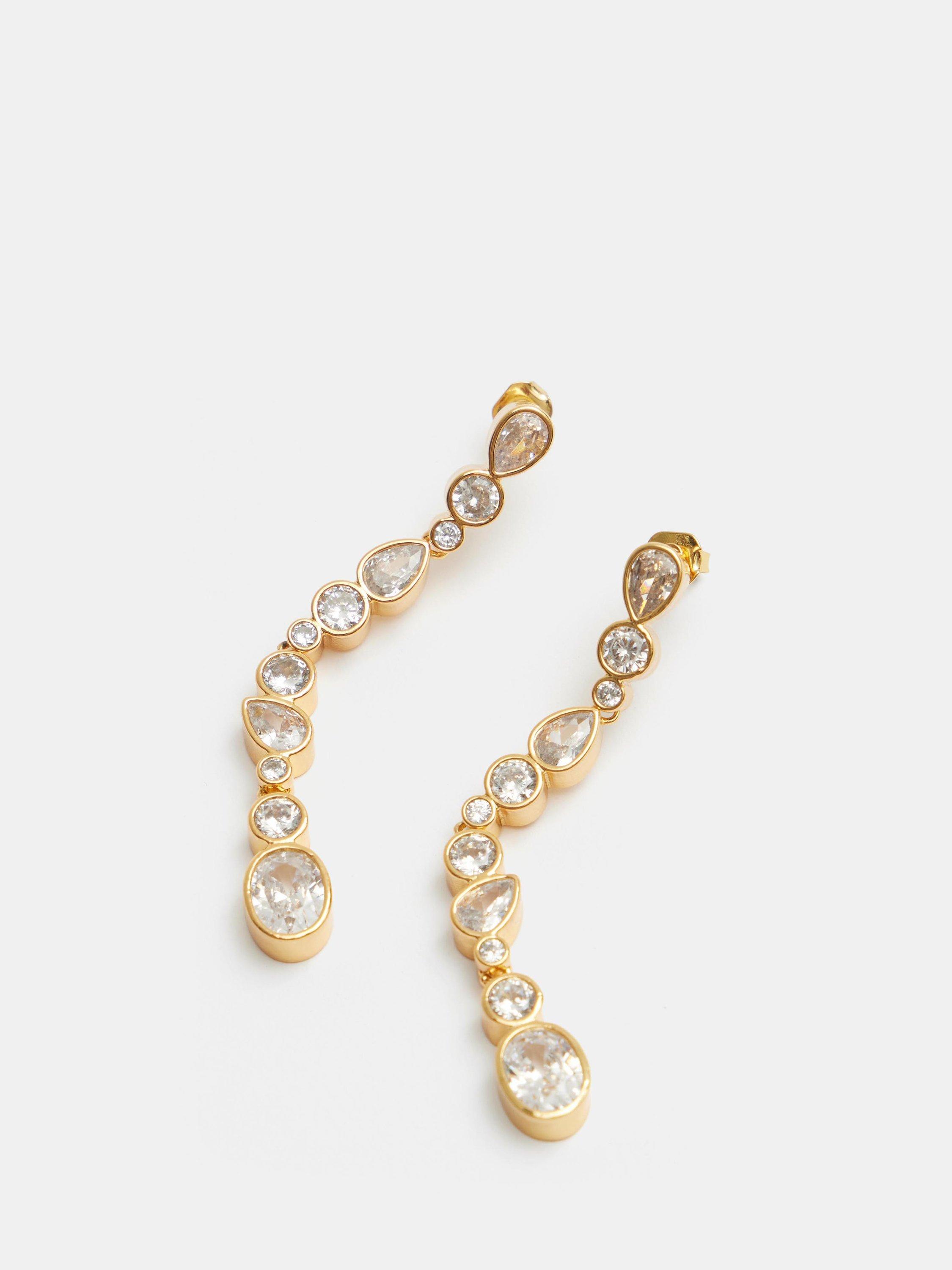 Product image 4 of 4, which shows HUSH Daniella Drop Earrings, Gold