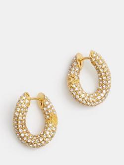 HUSH Pia Pave Twist Hoop Earrings, Gold
