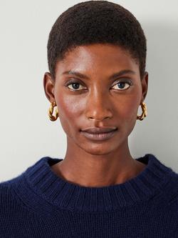 HUSH Twist Hoop Earrings, Gold - view 2, Gold