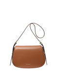 Michael Kors Lydia Leather Flapover Messenger Bag, Black