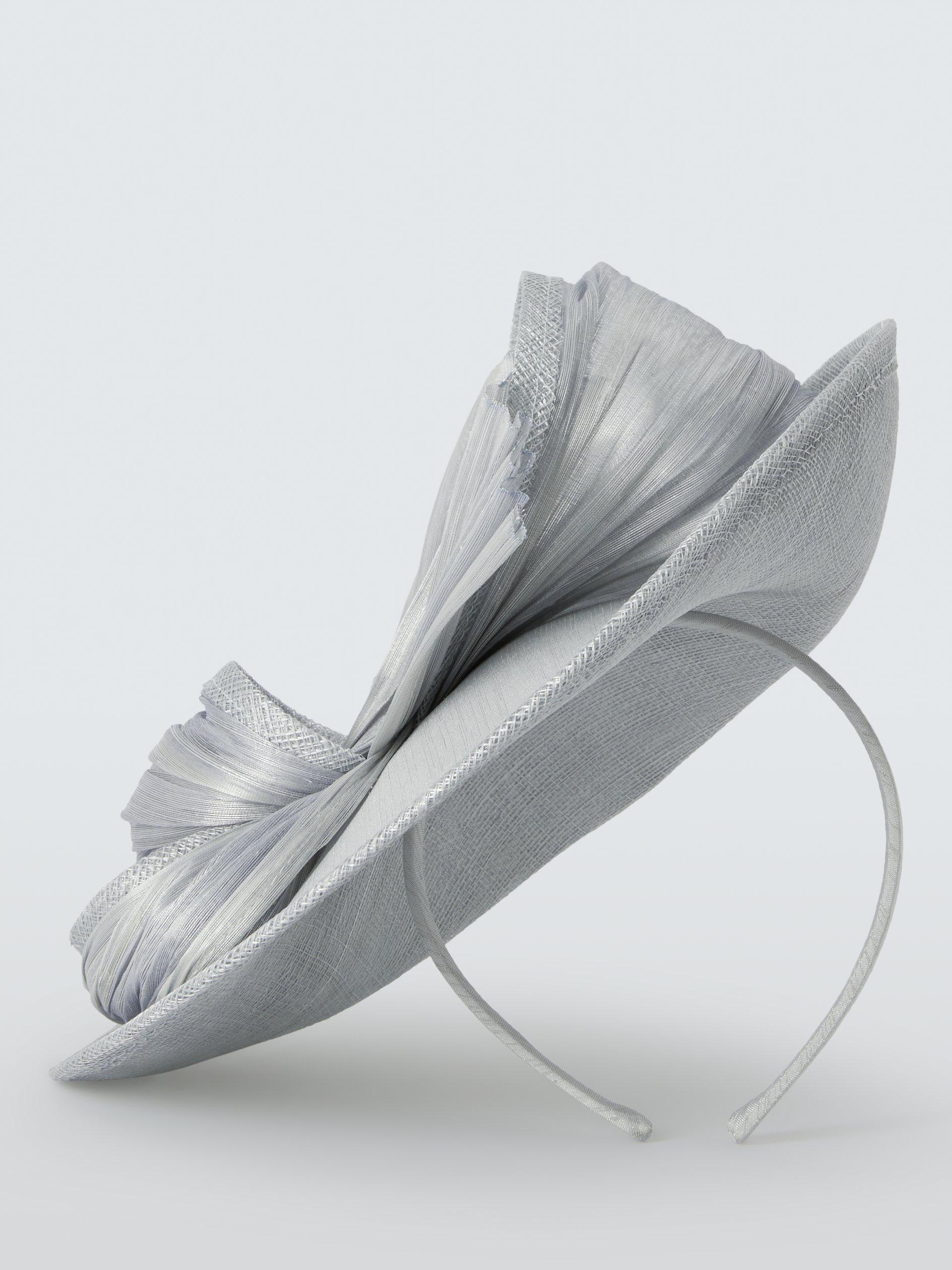 Product image 2 of 4, which shows John Lewis Delphine Satin Upturn Disc Fascinator Hat, Sky