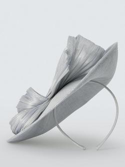 John Lewis Delphine Satin Upturn Disc Fascinator Hat, Black - view 2, Sky