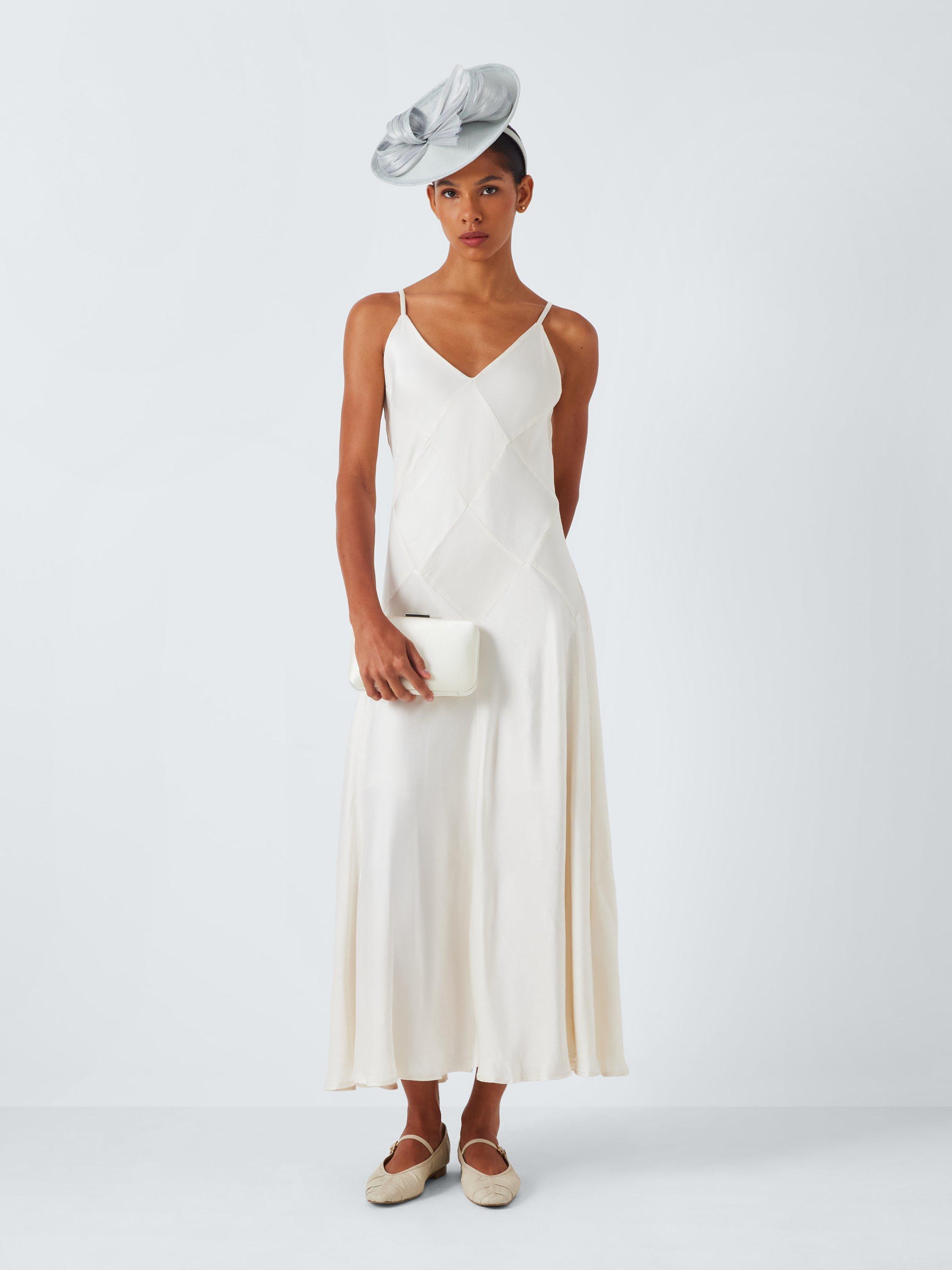 Product image 4 of 4, which shows John Lewis Delphine Satin Upturn Disc Fascinator Hat, Sky