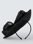 John Lewis Delphine Satin Upturn Disc Fascinator Hat, Black, Black