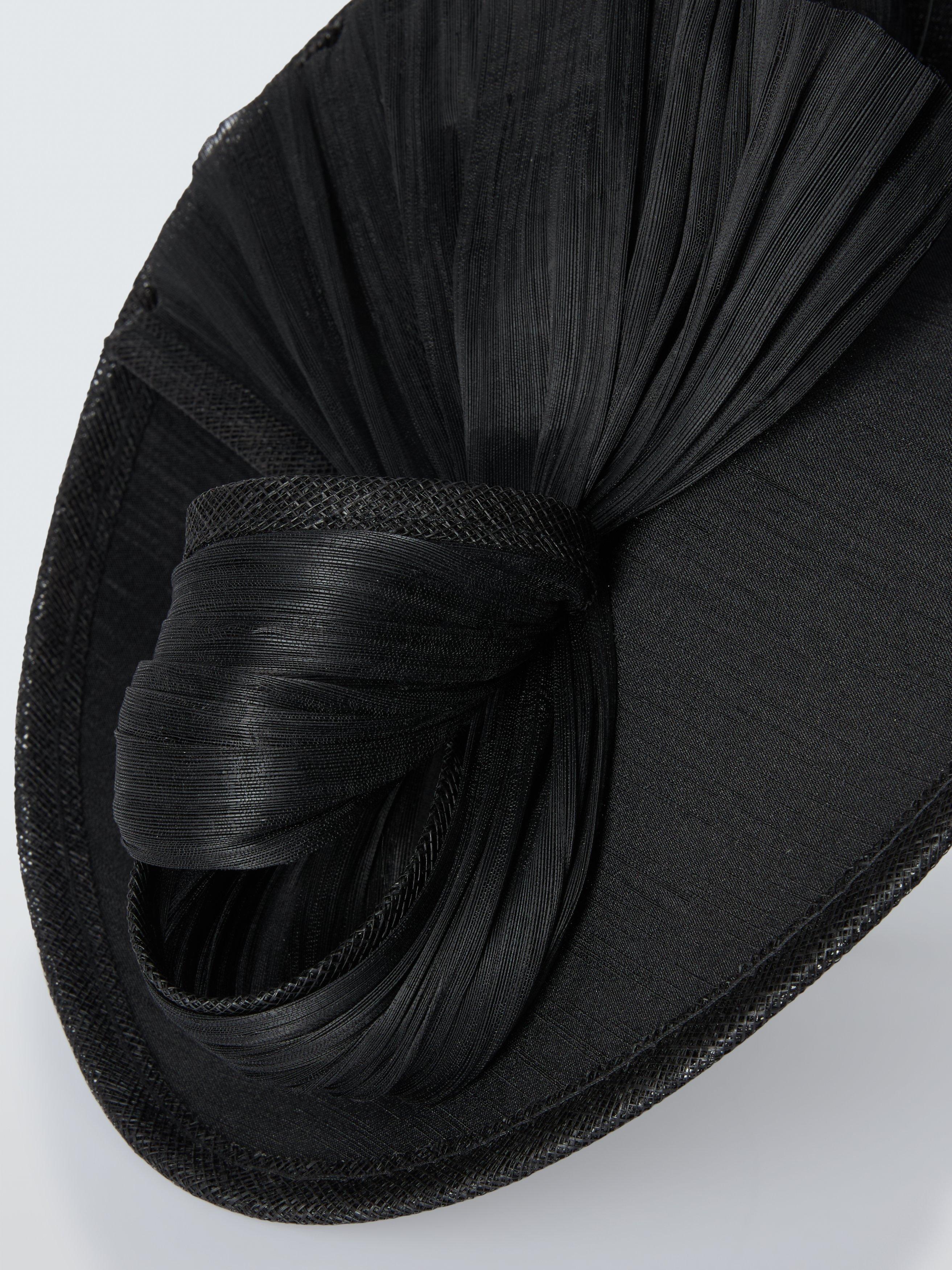 Product image 3 of 4, which shows John Lewis Delphine Satin Upturn Disc Fascinator Hat, Black