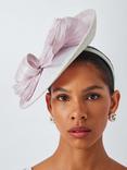 John Lewis Delphine Satin Upturn Disc Fascinator Hat, Black, Sorbet