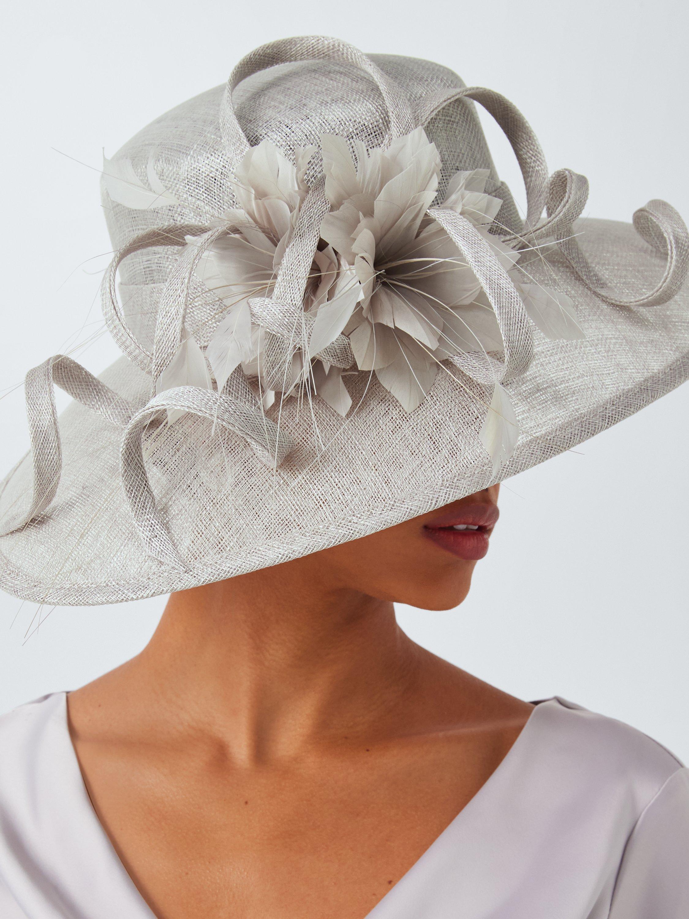 Product image 4 of 4, which shows John Lewis Hailey Woven Downturn Brim Hat, Pearl