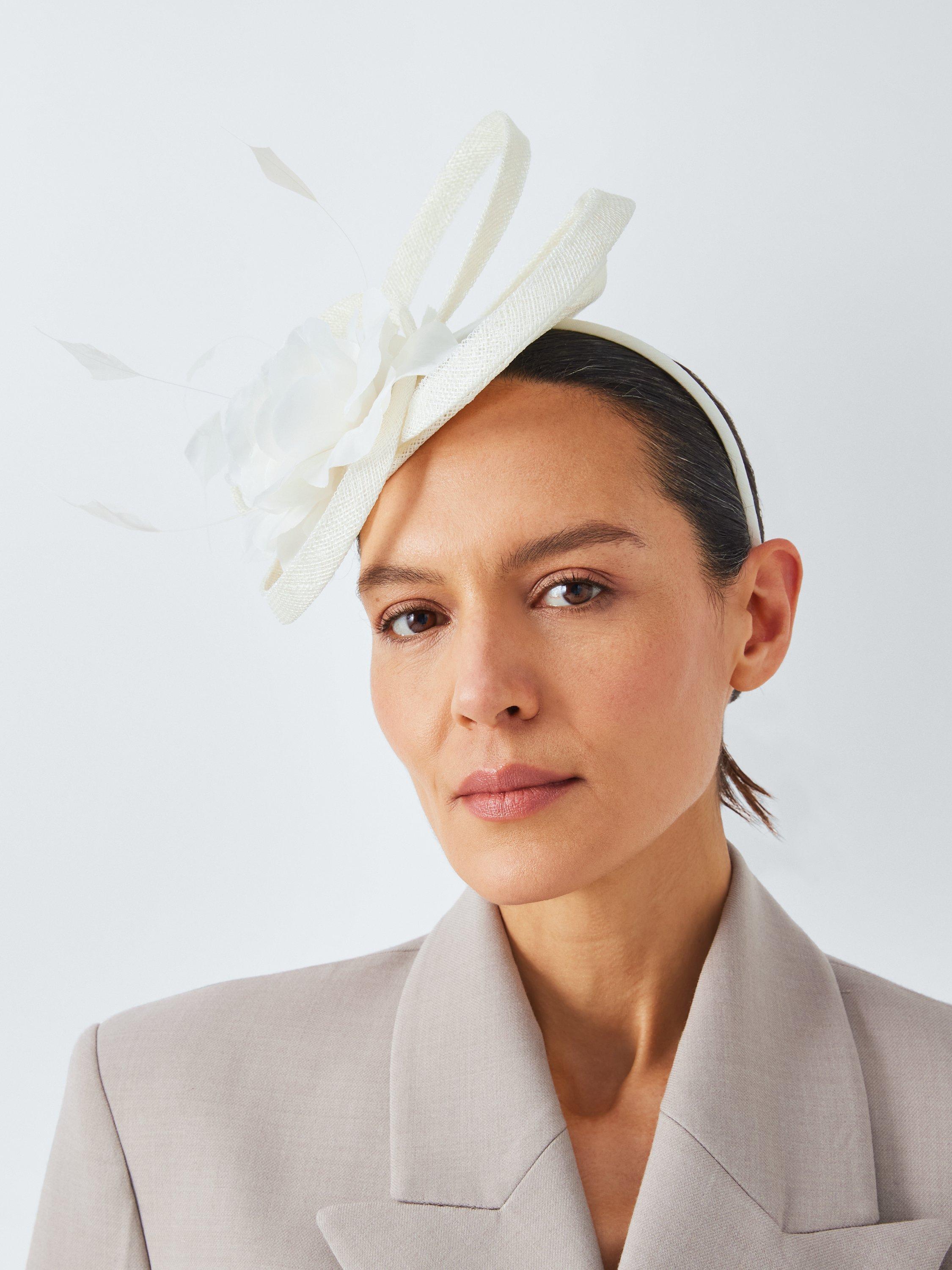 Product image 1 of 4, which shows John Lewis Adrienne Floral Loop Fascinator, Ivory
