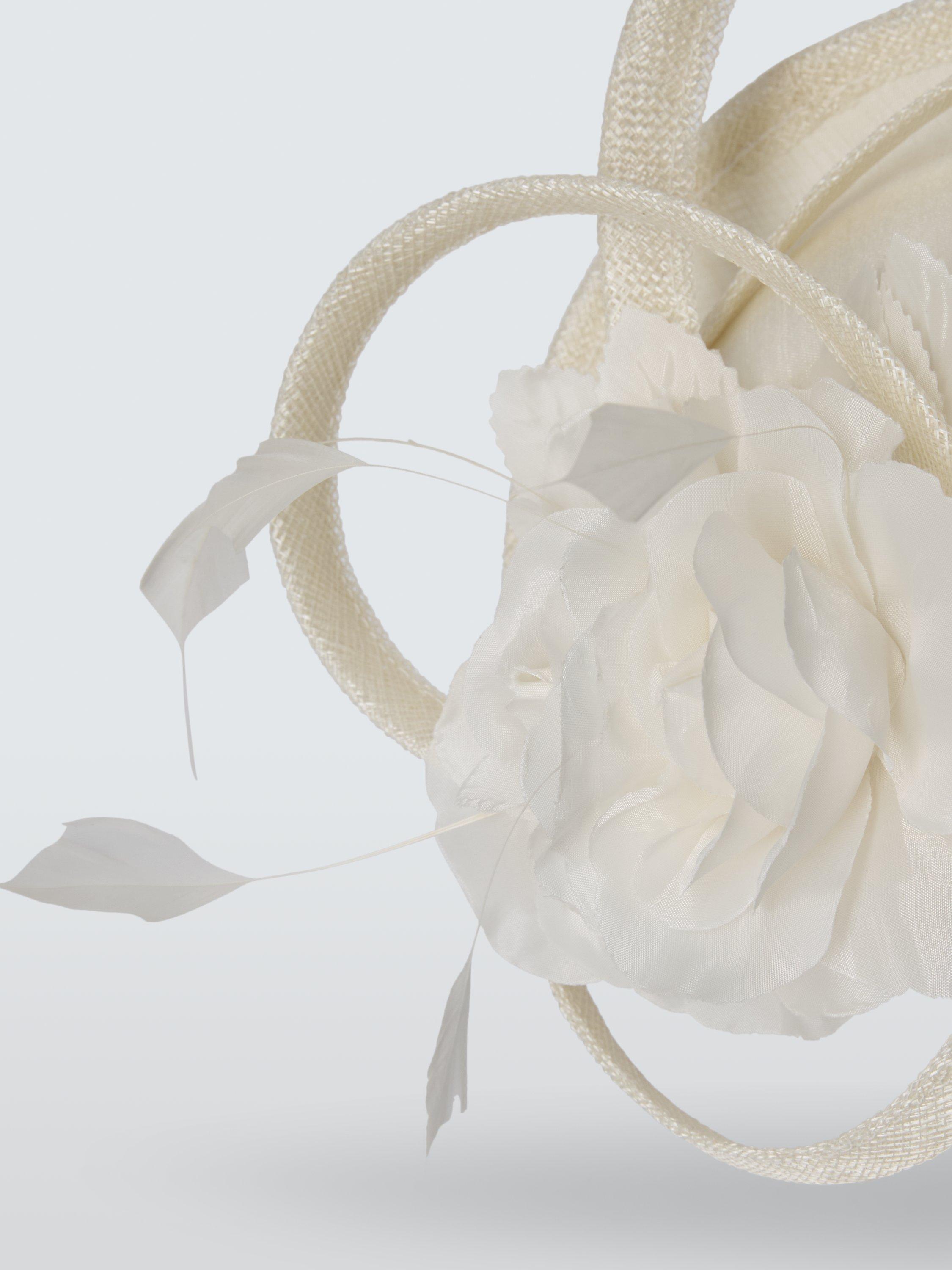 Product image 3 of 4, which shows John Lewis Adrienne Floral Loop Fascinator, Ivory