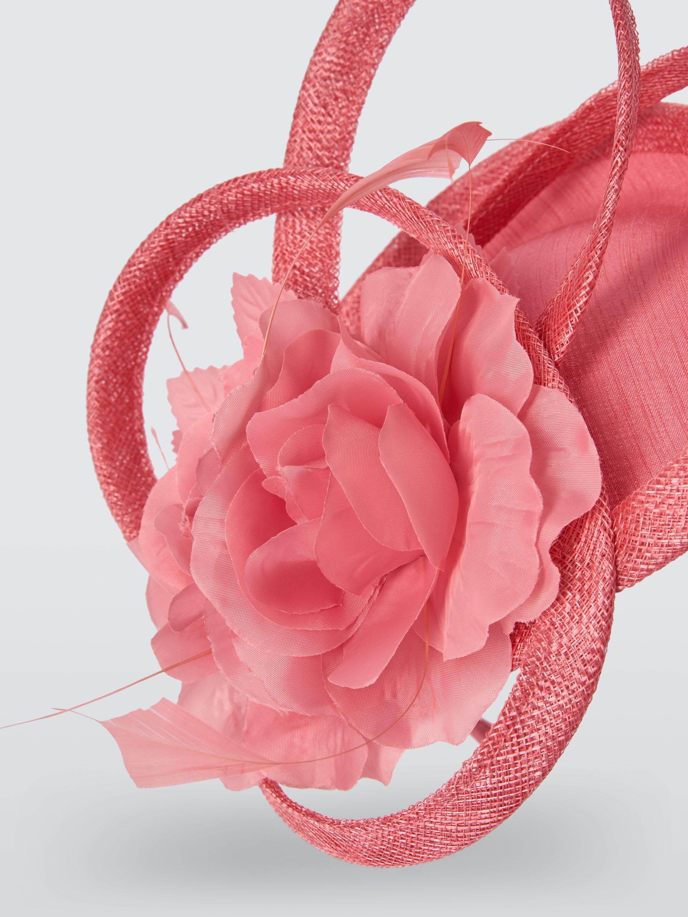Product image 3 of 4, which shows John Lewis Adrienne Floral Loop Fascinator, Coral