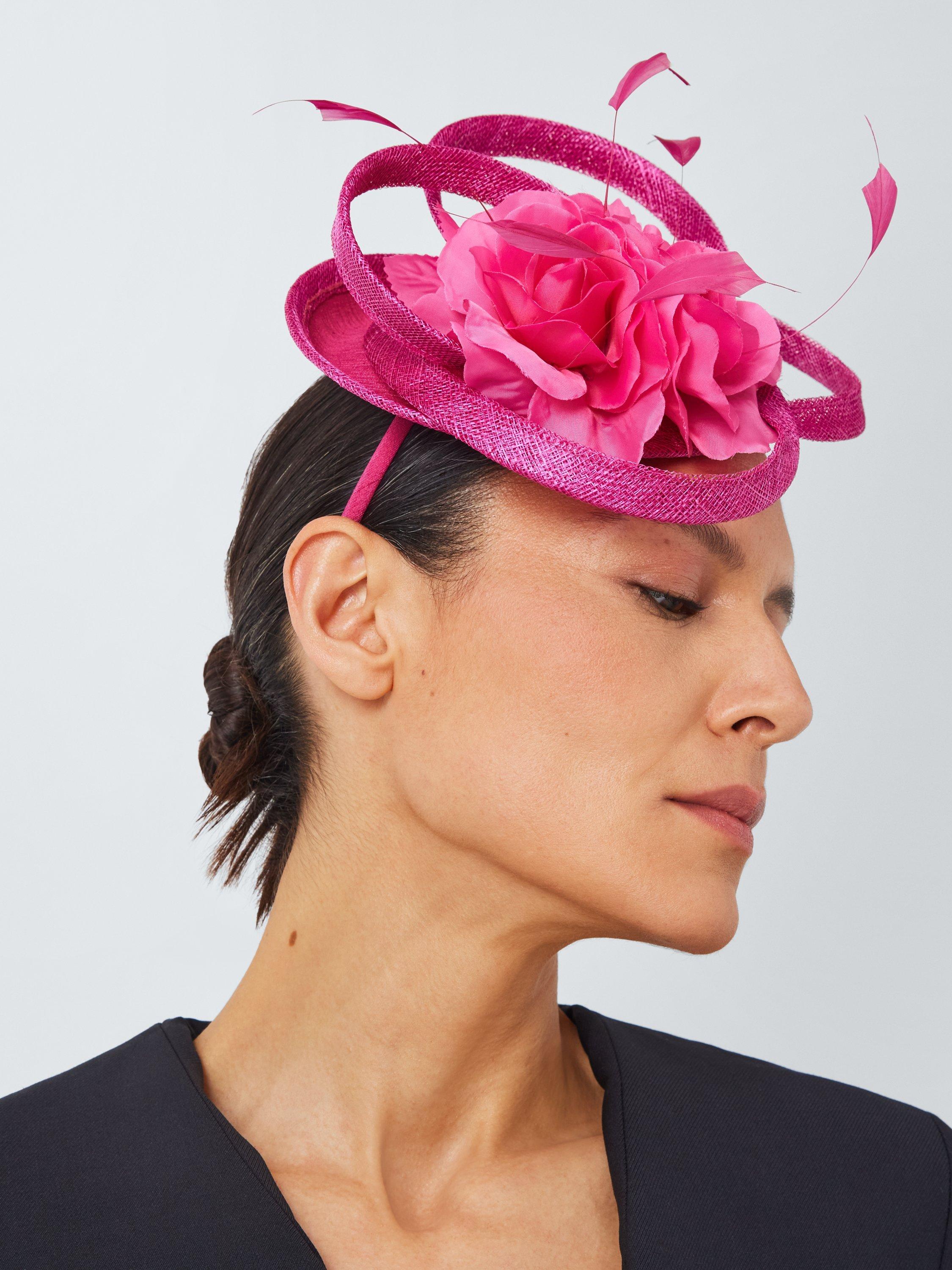 Product image 1 of 4, which shows John Lewis Adrienne Floral Loop Fascinator, Pink