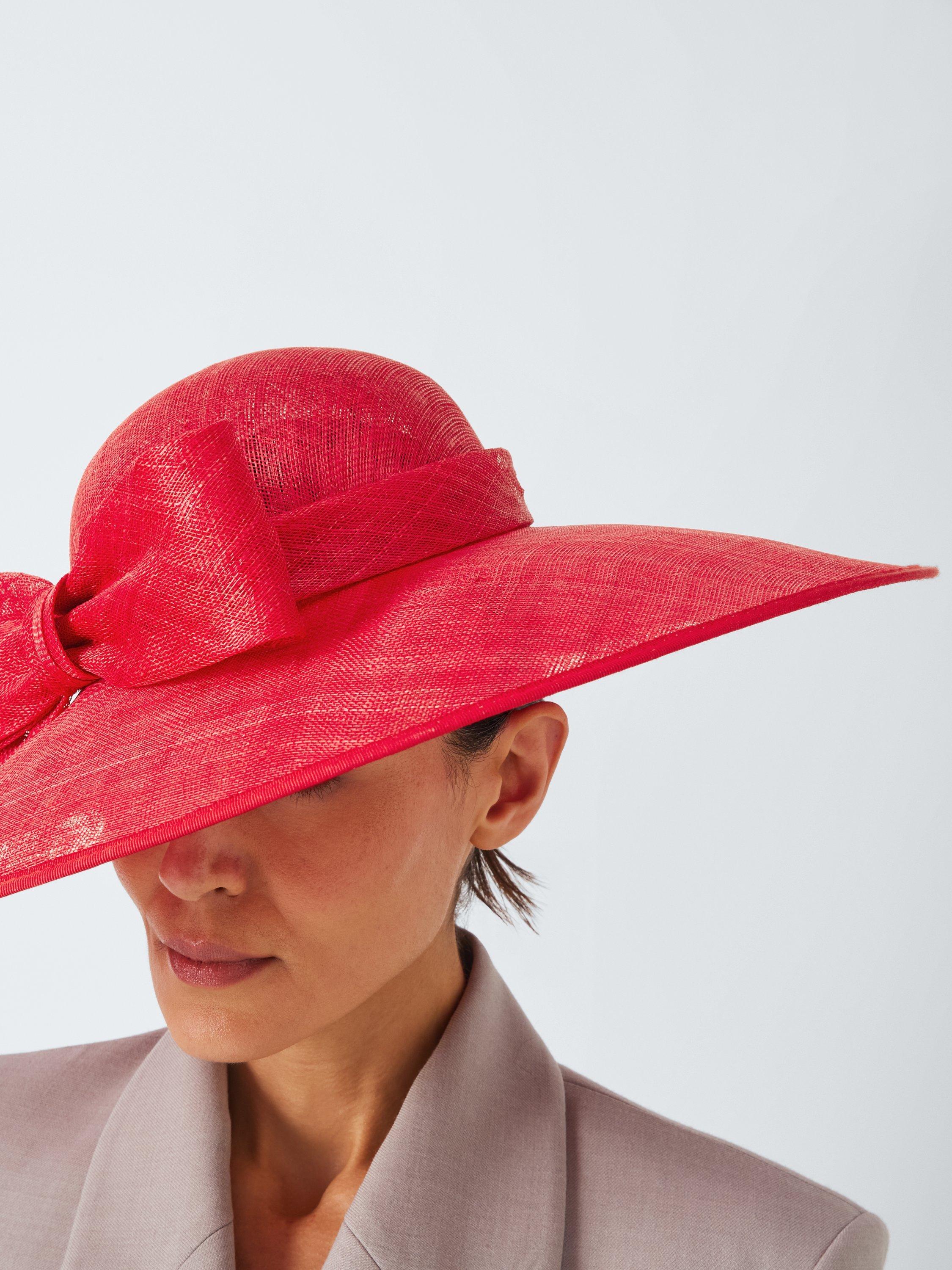 Product image 1 of 4, which shows John Lewis Hazel Down Turn Wide Brim Hat, Red