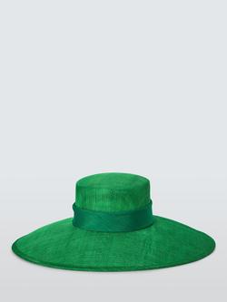 John Lewis Katy Sinamay Wide Brim Hat - view 2, Green