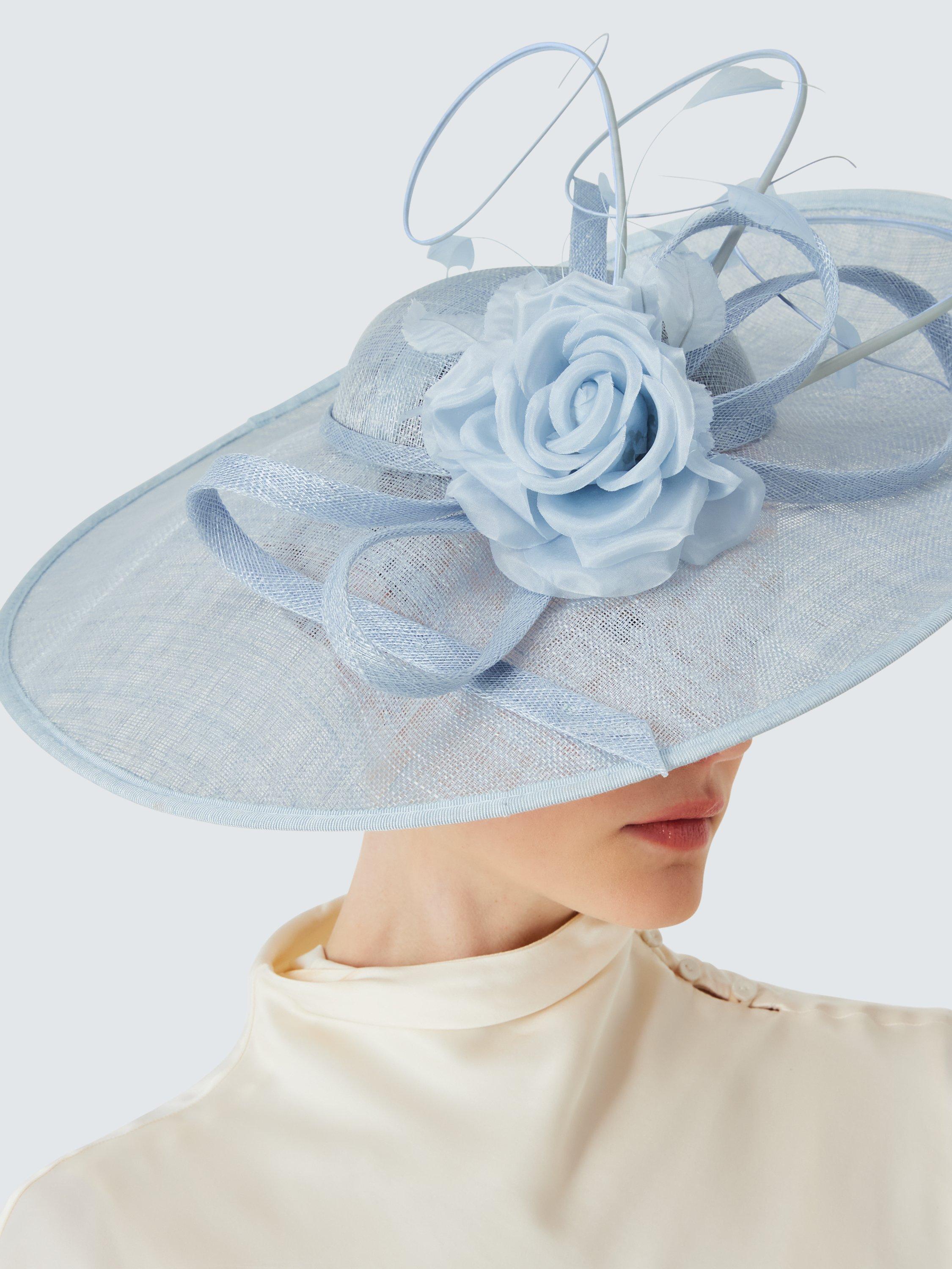 Product image 4 of 4, which shows John Lewis Penelope Large Upturn Flower & Quill Fascinator, Blue