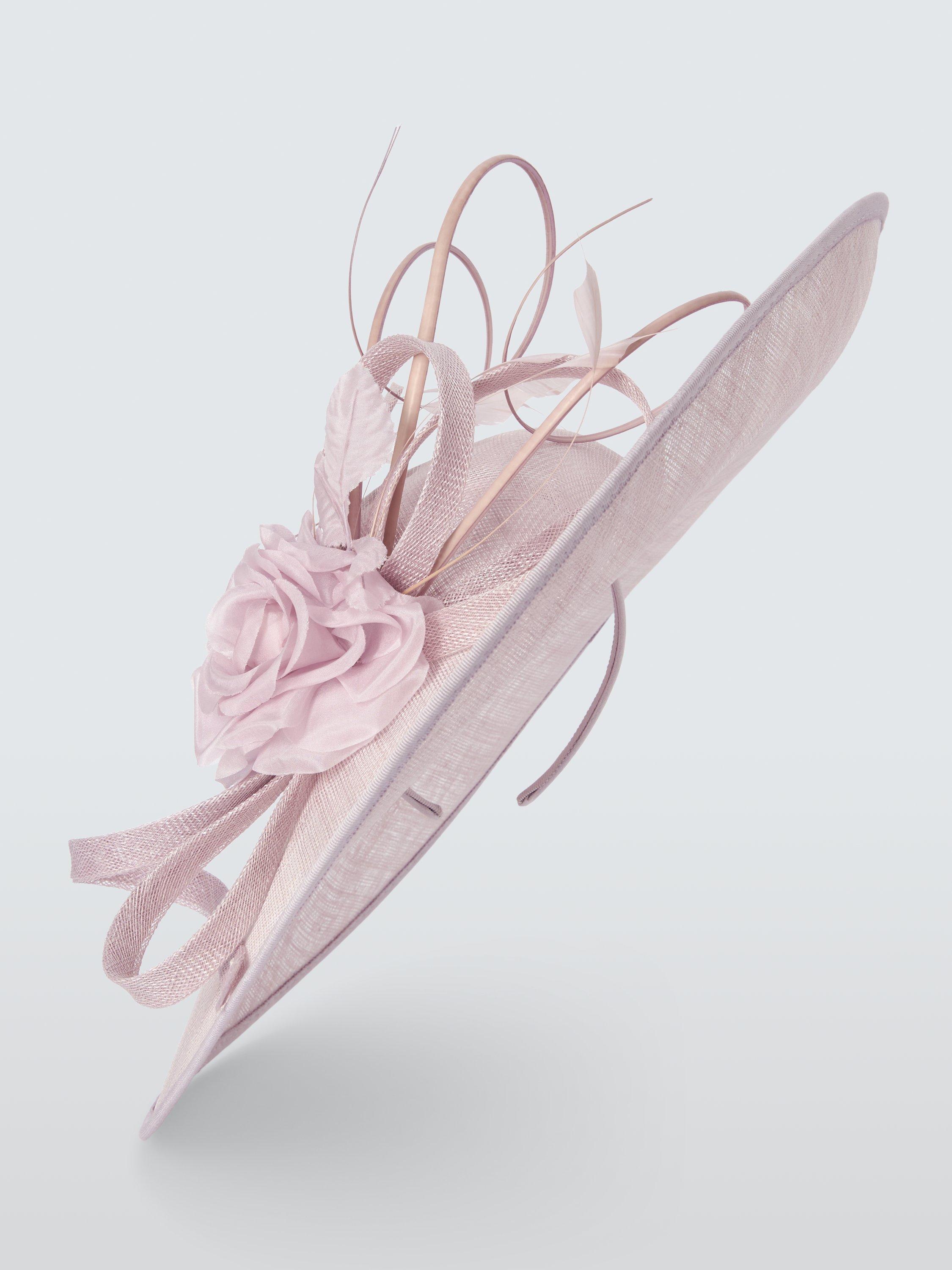 Product image 2 of 4, which shows John Lewis Penelope Large Upturn Flower & Quill Fascinator, Pink