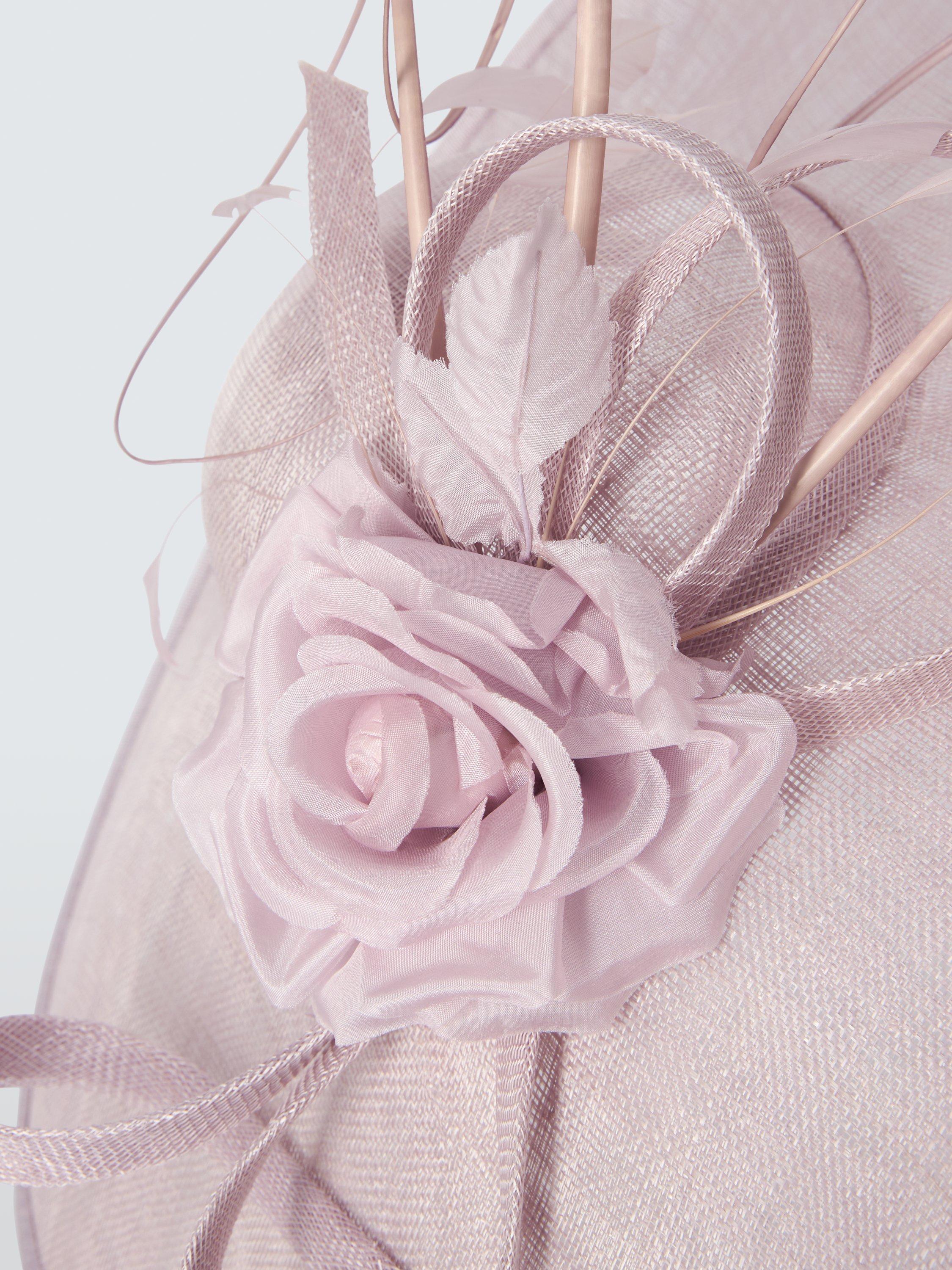 Product image 3 of 4, which shows John Lewis Penelope Large Upturn Flower & Quill Fascinator, Pink