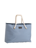 Navigate Three Rivers Striped Picnic Cooler Tote Bag, 20L, Navy/White