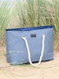 Navigate Three Rivers Striped Picnic Cooler Tote Bag, 20L, Navy/White