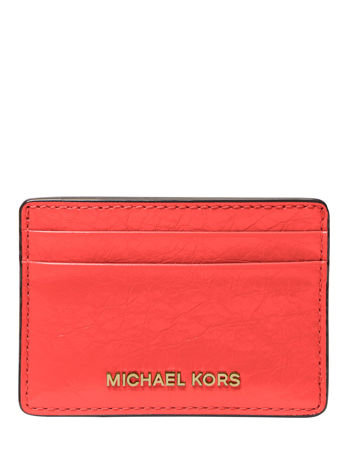 Michael Kors Leather Jet Set Card Holder Burnt Sienna