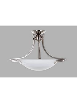 Impex Amora Semi Flush Ceiling Light, Satin Nickel - view 2, Satin Nickel