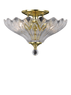 Impex Dallas 2 Light Semi Flush Ceiling Light, Brass - view 2, Brass