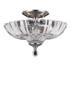 Impex Dallas 2 Light Semi Flush Ceiling Light, Satin Nickel - view 2, Satin Nickel