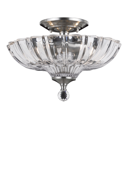 Impex Dallas 2 Light Semi Flush Ceiling Light, Satin Nickel - view 2, Satin Nickel