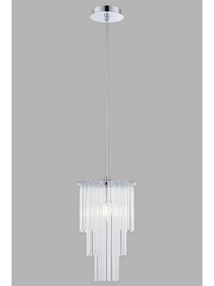 Impex Panama 1 Light Pendant Ceiling Light, Silver Chrome - view 2, Silver Chrome