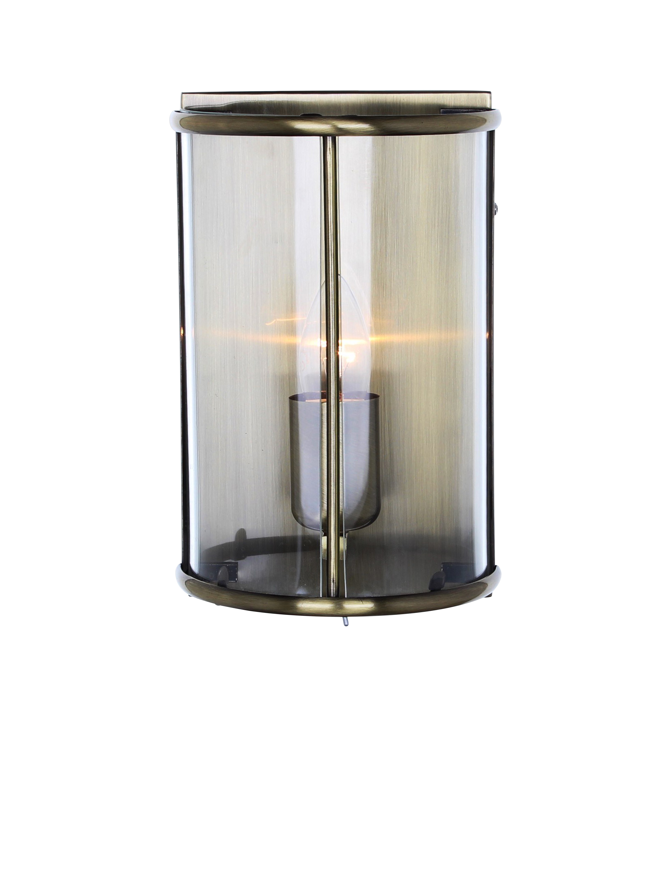Impex Orly Half Lantern Wall Light, Antique Brass